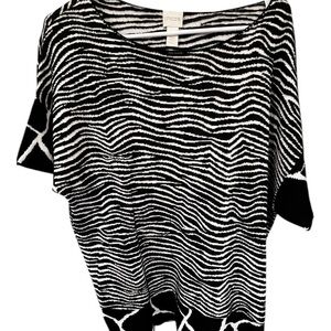 Chico's Monochrome zebra Striped Top